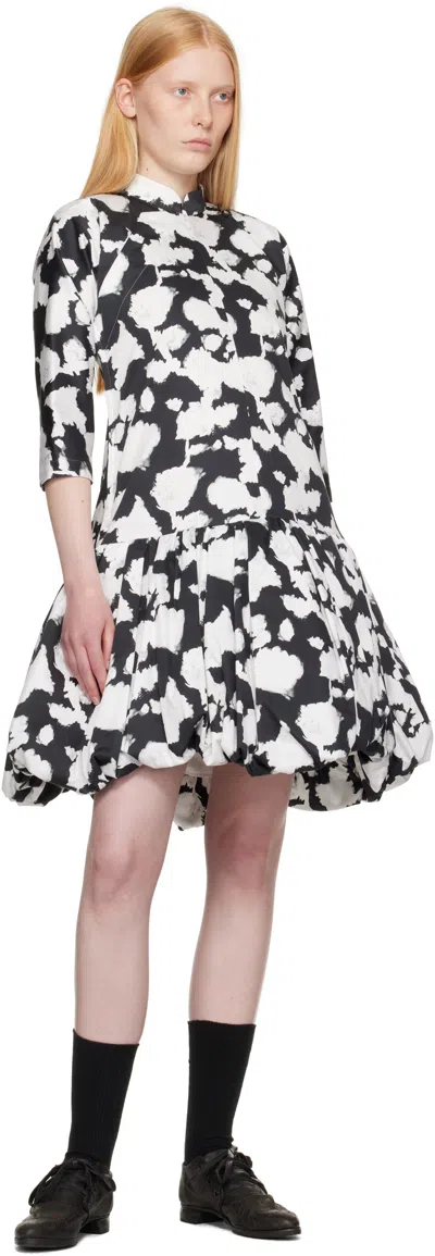 Comme Des Garçons Printed Pattern Dress In Black