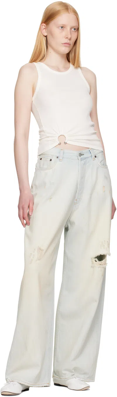 Rabanne Asymmetric Gathered-detail Tank Top In White