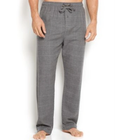 Shop Polo Ralph Lauren Men's Plaid Flannel Pajama Pants In Charcoal Windowpane