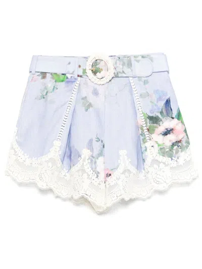 Zimmermann Everley Floral Lace Shorts
