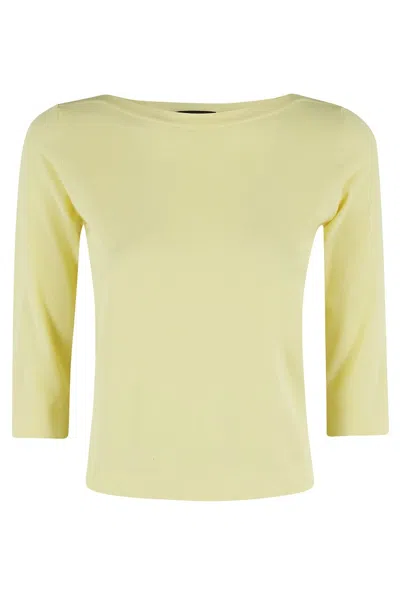 Roberto Collina Three-quarter Sleeves Boxy Fit Top With Boat Neckline