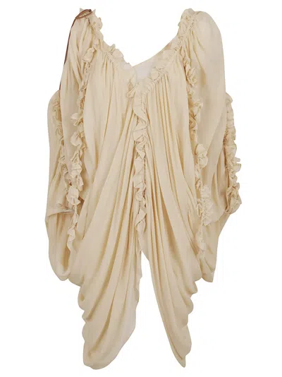 Zimmermann Draped Blouse With Beaded Tie And Camisole
