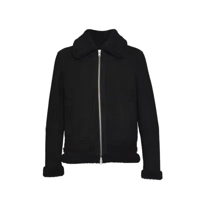 Dfour Black Suede Shearling Jacket