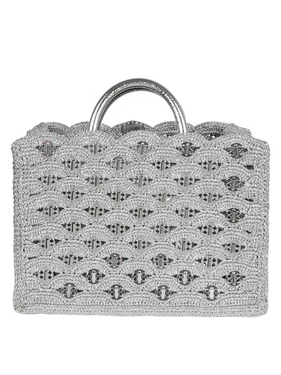 Rabanne Lurex Raffia Tote Bag