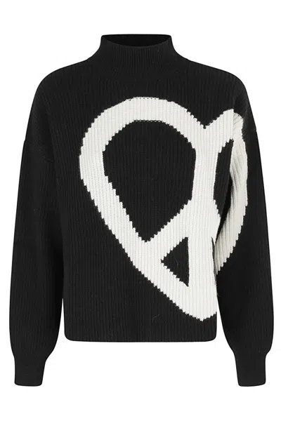 Moschino High Neck Oversized Logo Knitwear