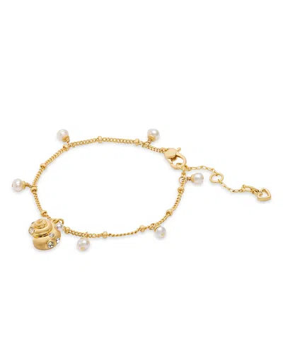 Kate Spade Gold-tone Mixed Stone Shell Charm Bracelet
