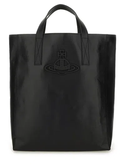Vivienne Westwood Medium "sarah" Tote Bag In Black