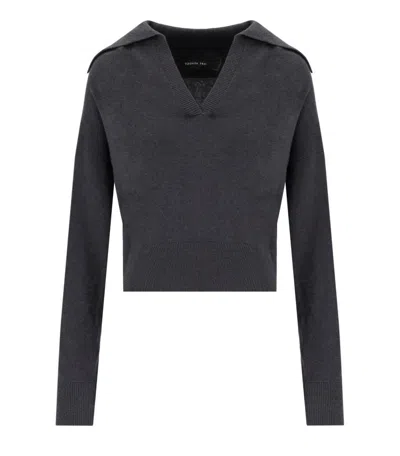 Shop Federica Tosi Dark Grey Polo Jumper