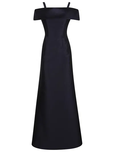 Alberta Ferretti Floor-length Silk Mikado Maxi Dress With Ruffle Hem