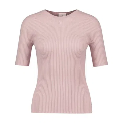 Courrèges Solar Ss Sweater In Pink