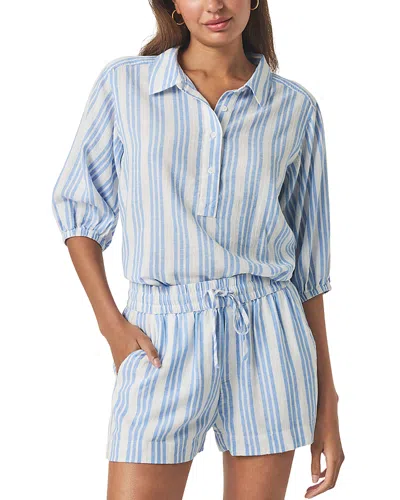 Splendid Allison Variegated Stripe Linen Blend Top
