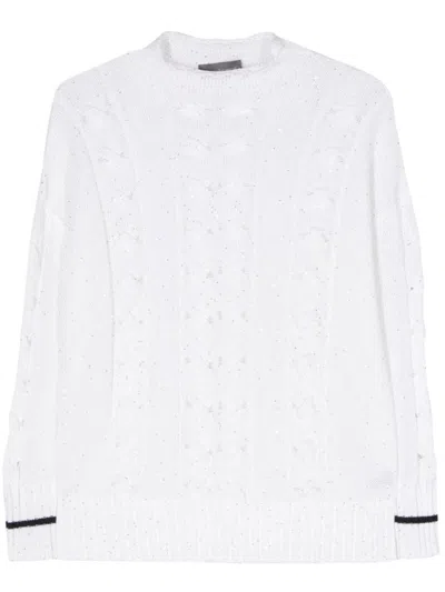 Lorena Antoniazzi Sequin-embellished Cable-knit Jumper
