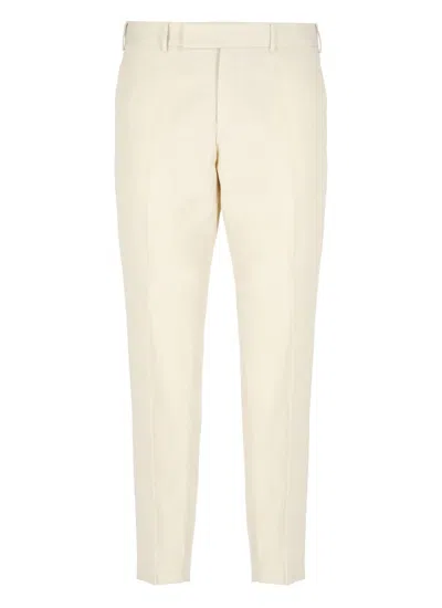 Pt Torino Tailored Straight-leg Pants With Subtle Pleats And Side Pockets