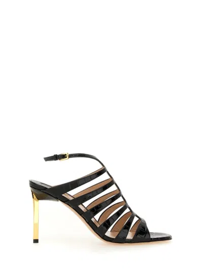 Tom Ford Carine Croc-effect Patent-leather Sandals