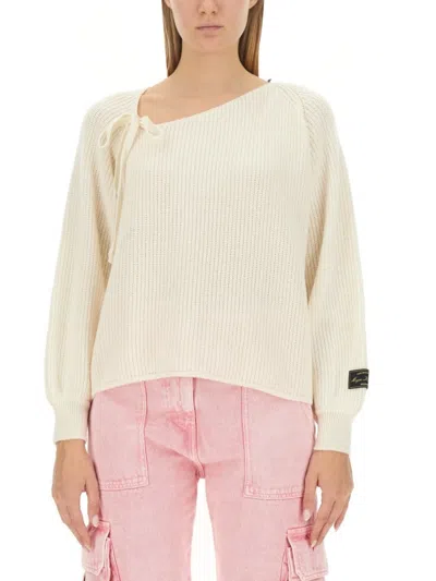 Msgm Knotted Sweater In Neutral