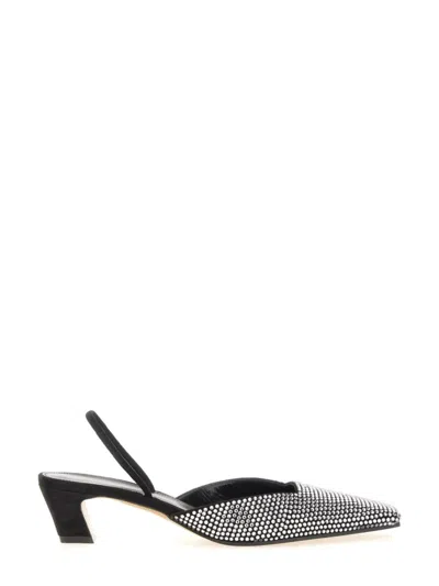Khaite Roosevelt Crystal-embellished Leather Slingback Pumps
