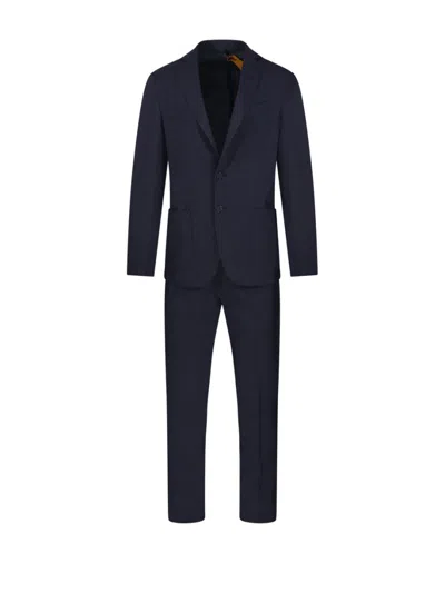 Santaniello Tailored Black Suit With Notch Lapels And Straight-cut Trousers