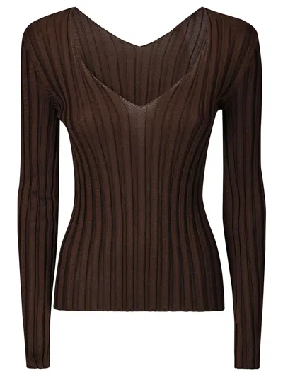 Lussi Ribbed Silk Long-sleeved Sweater