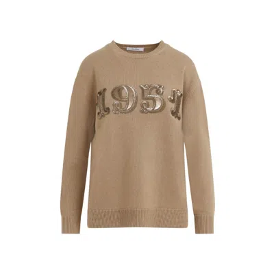 MAX MARA CAMEL BROWN WOOL PLATA 1951 SWEATER 