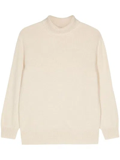 MALO ECRU CASHMERE TURTLENECK SWEATER 