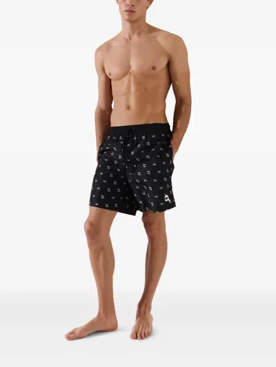 Karl Lagerfeld Ikon Swim Shorts In Black