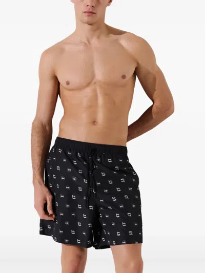 Karl Lagerfeld Ikon Swim Shorts In Black