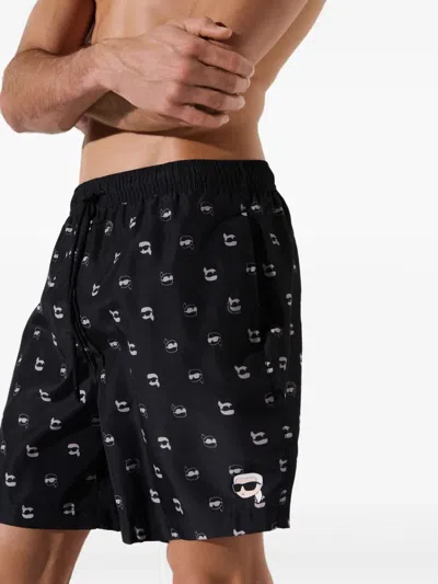 Karl Lagerfeld Ikon Swim Shorts In Black