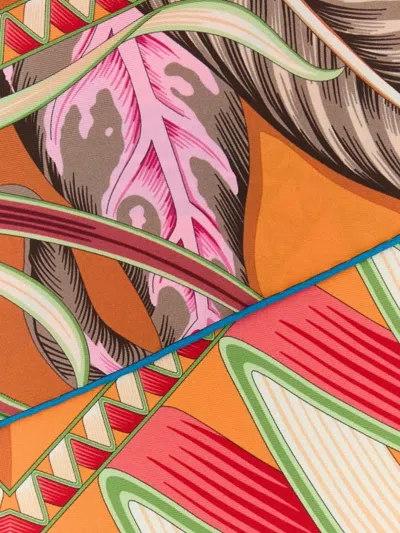 Ferragamo Silk Foulard With Floral Butterfly Print In Multi