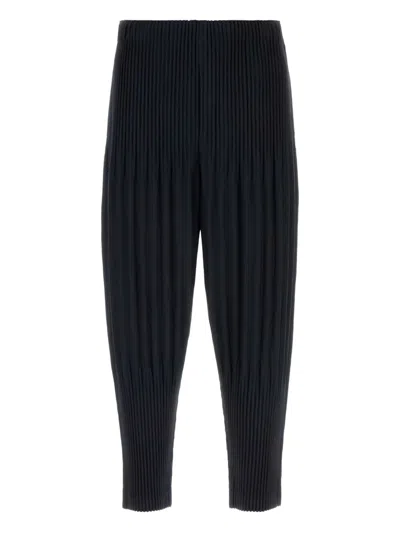 Issey Miyake Midnight Blue Polyester Pant In Black
