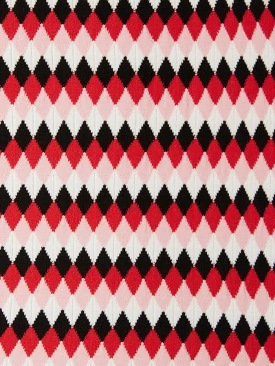 La Doublej Cropped Wide-leg Jacquard-knit Pants In Red