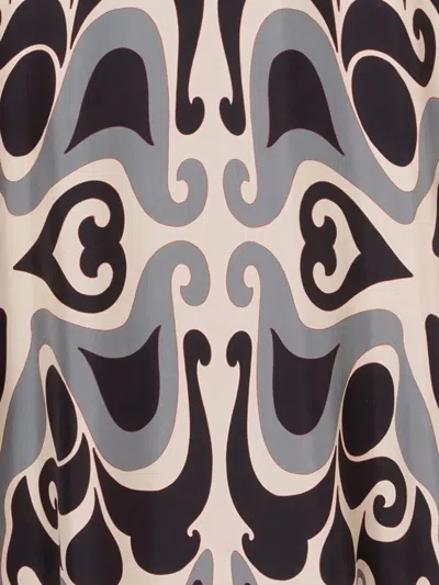La Doublej La Double J Silk Midi Dress With Abstract Pattern In Multi