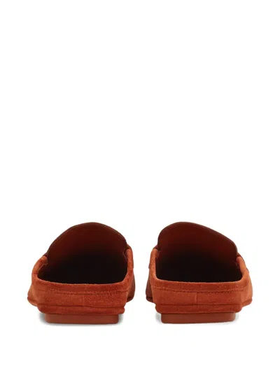 Ferragamo Loafer Mule With Gancini Ornament In Brown