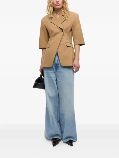 Ganni Rigid Denim Jozey In Blue