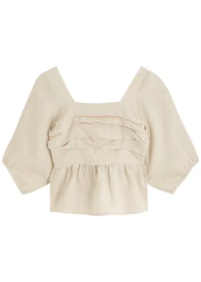 Casa Raki Idra Ruched Linen Blouse