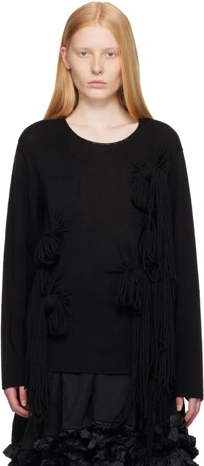 Comme Des Garçons Homme Deux Black Acrylic Wool Jersey Sweater