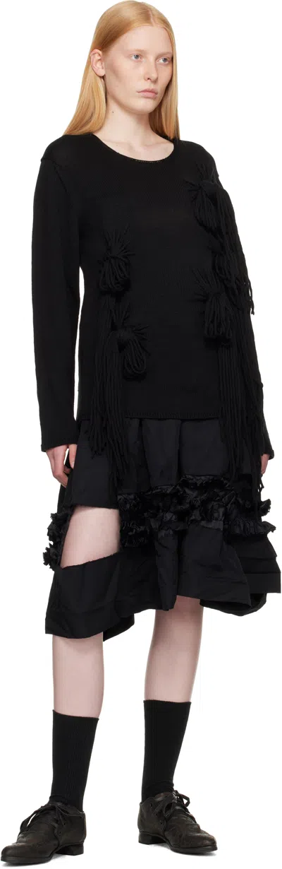 Comme Des Garçons Homme Deux Black Acrylic Wool Jersey Sweater