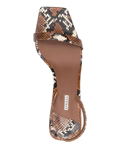 Le Silla Sandalen Mit Schlangen-print 60mm In Brown