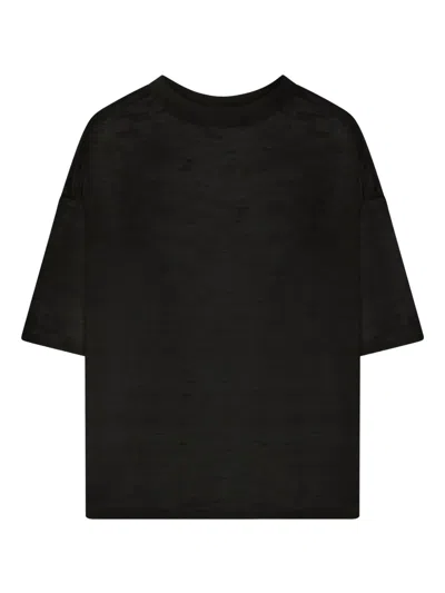 Roberto Collina Crwneck Short Sleeves In Black