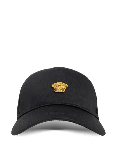 Versace Medusa Patch Baseball Cap In Black