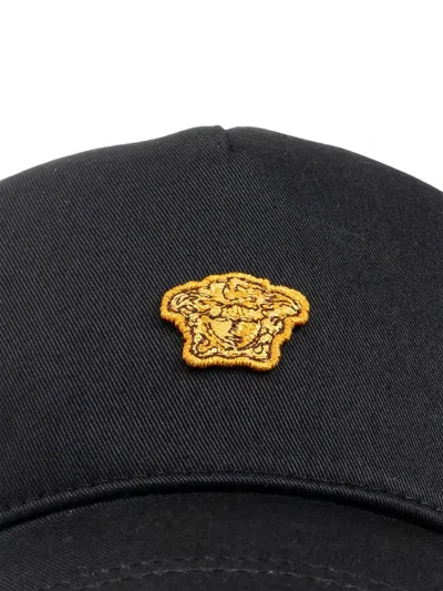 Versace Medusa Patch Baseball Cap In Black