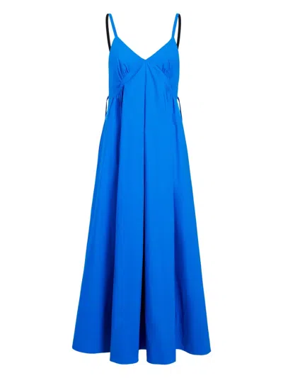 Proenza Schouler White Label Barker Sleeveless Stretch Poplin Dress In Blue