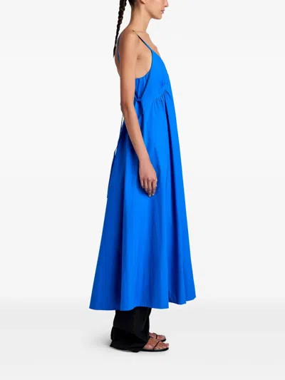 Proenza Schouler White Label Barker Sleeveless Stretch Poplin Dress In Blue