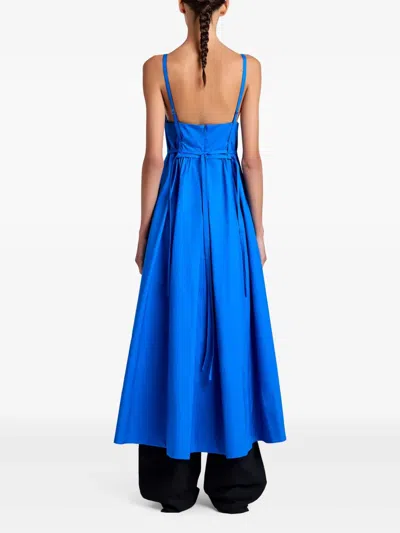 Proenza Schouler White Label Barker Sleeveless Stretch Poplin Dress In Blue