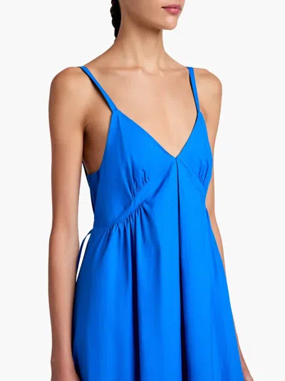 Proenza Schouler White Label Barker Sleeveless Stretch Poplin Dress In Blue