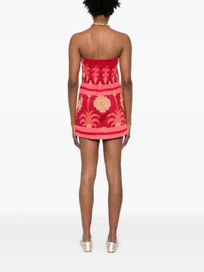 Johanna Ortiz Raiz Ritual Strapless Mini Dress In Multi