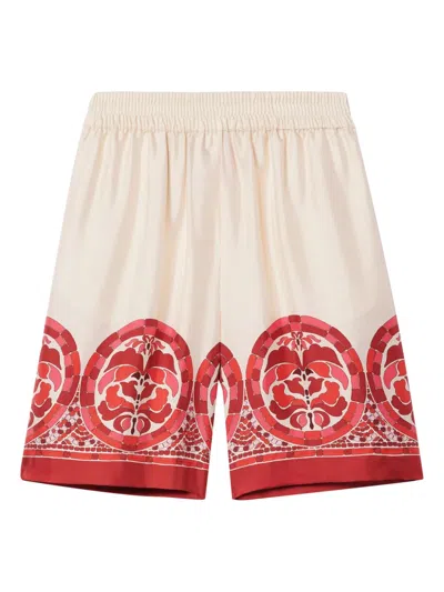 La Doublej La Double J Palazzo Printed Silk-twill Shorts