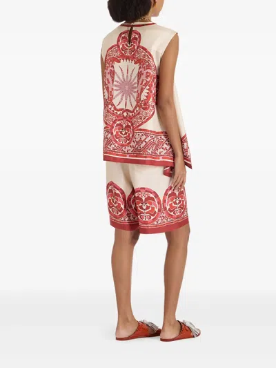 La Doublej La Double J Palazzo Printed Silk-twill Shorts