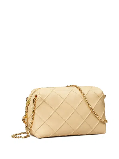 Tory Burch Borsa Crossbody Fleming Small In Pelle Trapuntata Colore Vaniglia In White