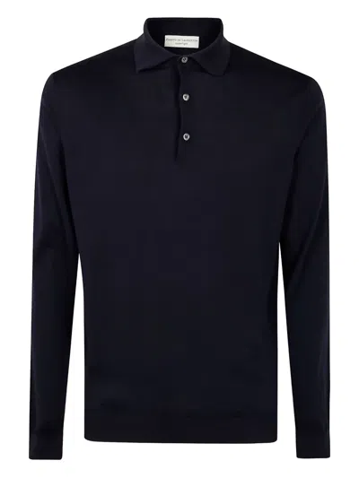 Filippo De Laurentiis Long Sleeves Polo Shirt In Blue