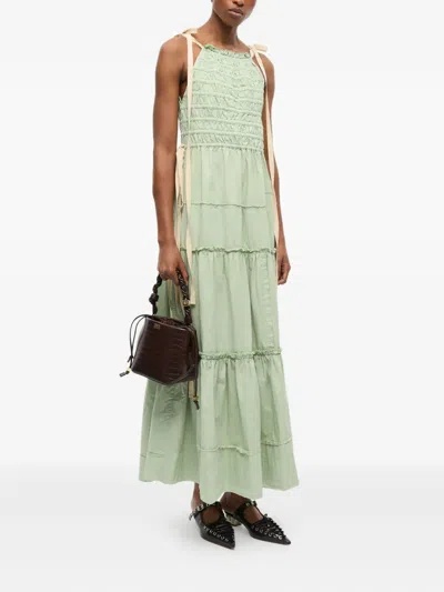 Ganni Bou Brown Bucket Bag In Brown